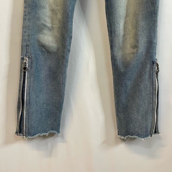 DL1961 Mara Instasculpt Straight Ankle Marina Raw Hem Zip Ankle Flare 25 - Picture 7 of 8